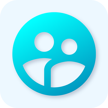 Blaues Icon mit zwei Personen